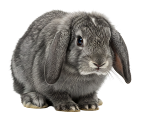 愛らしい灰色ウサギ、柔らかな光で優しく撮影