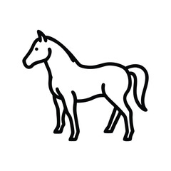 Clean Black and White Horse Contour Drawing