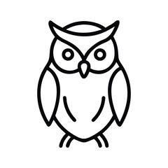 black and white owl line art minimalist vector design