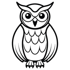 modern minimal owl vector black and white line art