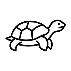 simple turtle black and white vector line art drawing
