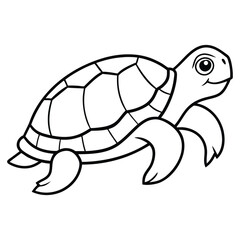 black and white minimalist turtle vector line art design