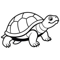 clean minimal turtle vector black and white line art