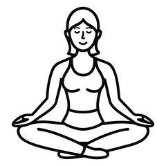 black and white yoga poses minimal vector line art graphic