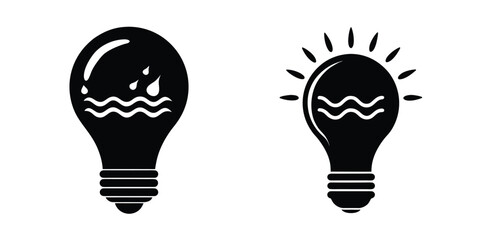 Light Bulb With Water Ripples Inside Symbolizing Influence Isolated on White Background