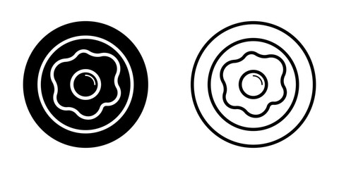 eggs on a plate icon on white background