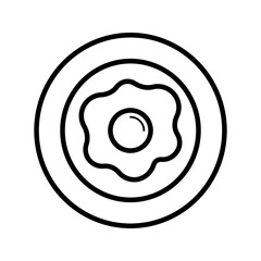 eggs on a plate icon on white background