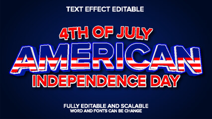 american independence day text effect editable