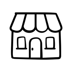 Shop doodle vector icon