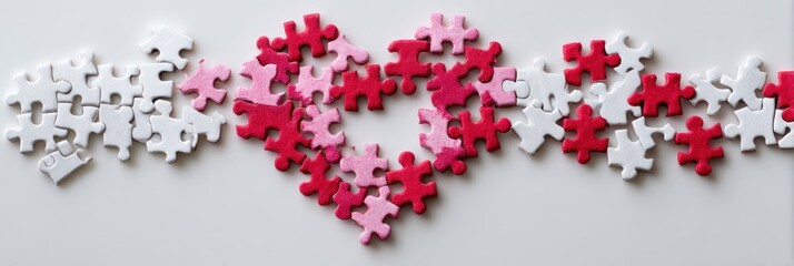 Puzzle Pieces Create Heart Shape With One Piece Missing, Symbolizing Love and Connection in Creative Expression