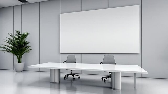 Modern Minimalist Office Interior Design Mockup