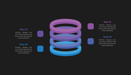 Infographic Template with 4 Stacked Layers
