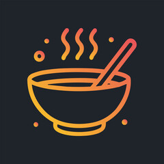 Steaming bowl comfort food warmth. Icon symbol illustration
