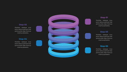 Infographic Template with 5 Stacked Layers