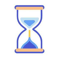 Colorful hourglass icon time management concept