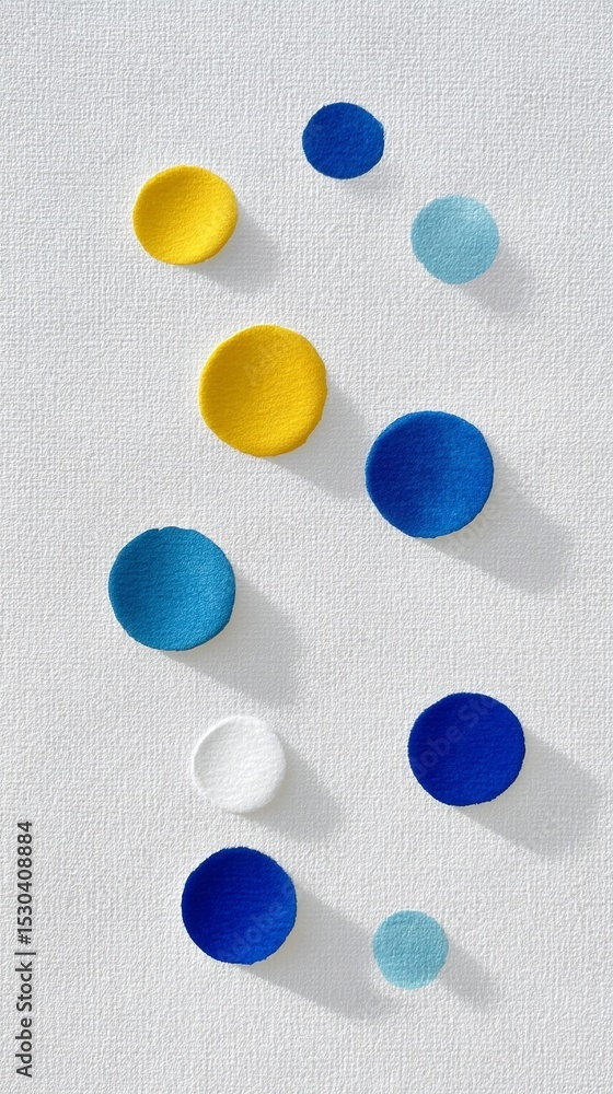 Poster minimal abstract dot pattern background with individually colored circles