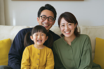 幸せそうな笑顔の家族写真