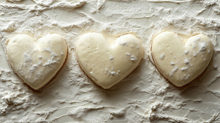 Heart-shaped cookies and candies for sweet Valentine's Day gifts, special festivals