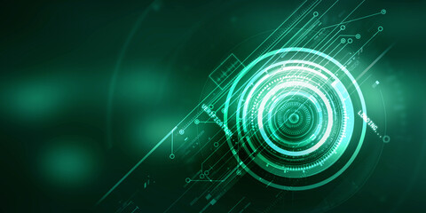 2d illustration Abstract futuristic electronic circuit technology background