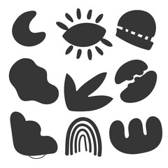 Hand drawn abstract shapes collection	