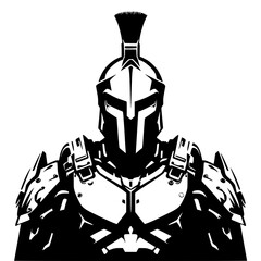 Spartan robot portrait silhouette