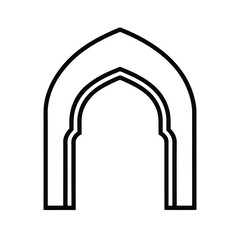 Islamic Archway Outline Vector Illustration Design