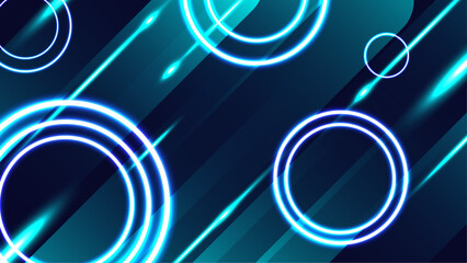 Vibrant Abstract Neon Lines in Bold Blue Geometric Pattern