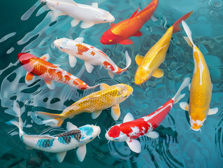 Nine koi fish, use for Feng Shui