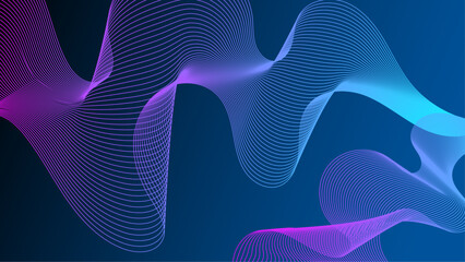 Abstract Wavy Line Pattern on Gradient Blue Background