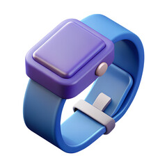 Modern smartwatch 3d render blue purple
