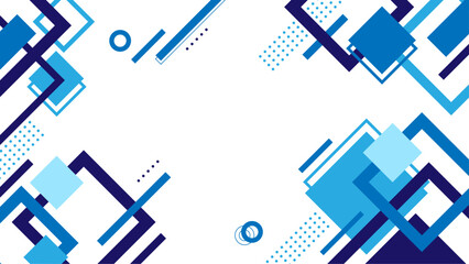 Abstract Geometric Background with Blue Squares and Lines in Modern Style