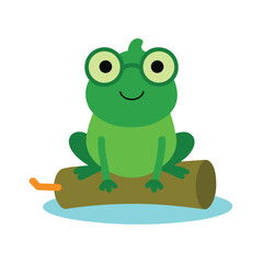 Obraz premium green frog cartoon vector art