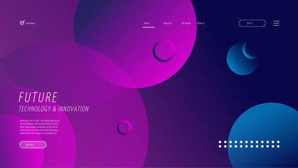 Gradient landing page with geometric models