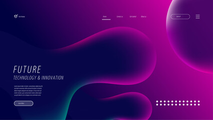 Gradient landing page with geometric models