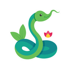 Naklejka premium green snake vector illustration