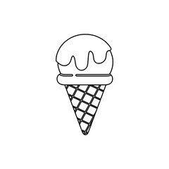 ice cream doodle hand drawn icon. Outline drawing ice cream line clipart symbol. coloring for children