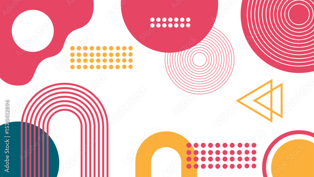Aufkleber abstract geometric background squares shape and lines in modern style