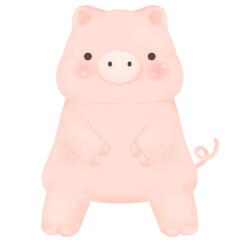 Sweet piglet drawing for kids, playful farm animal artwork, charming pig character art