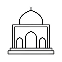 Mosque Outline Icon Simple Vector Design
