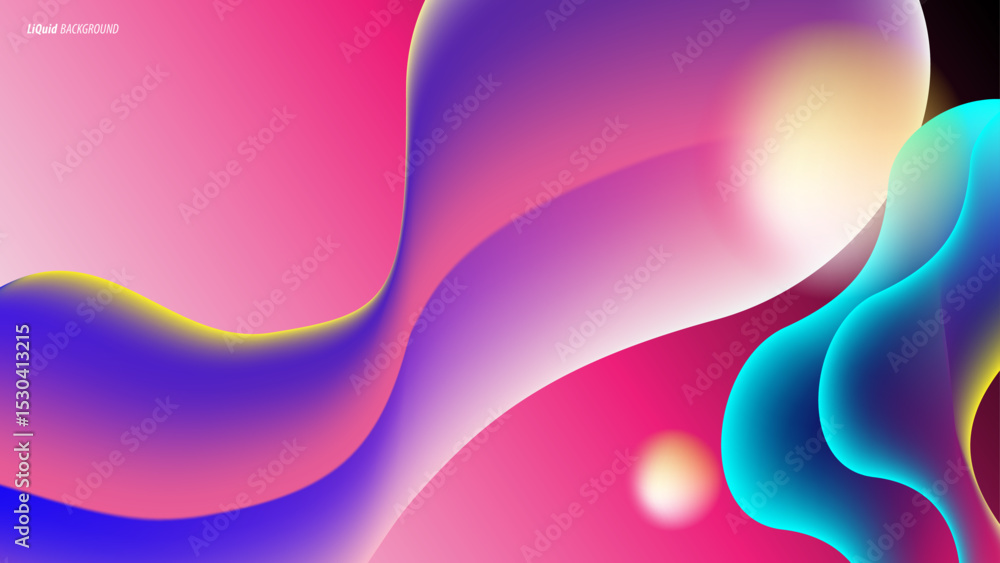 Poster abstract background with gradient modern fluid shapes