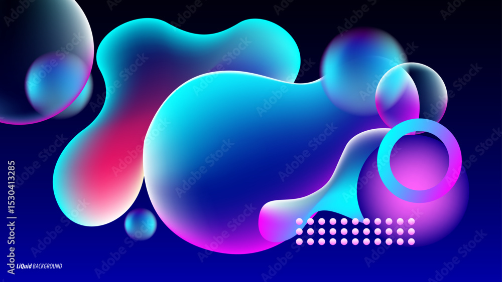 Poster abstract background with gradient modern fluid shapes