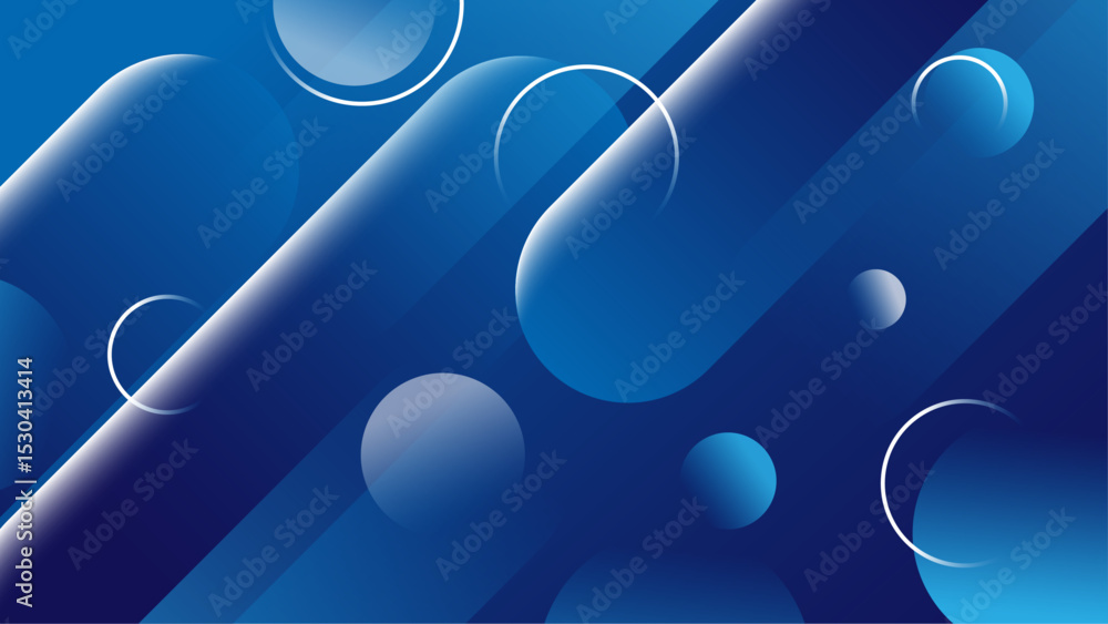 Poster geometric blue background with overlapping transparent squares and lines