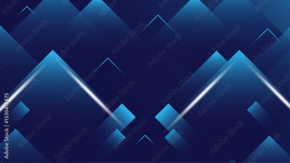 Aufkleber abstract geometric background featuring vibrant blue triangle patterns and gradient lights