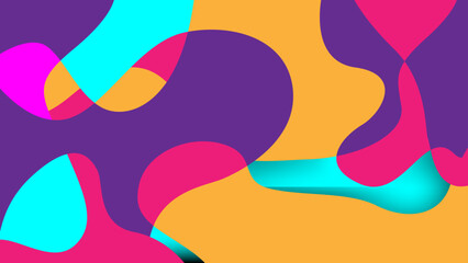 Abstract Colorful Fluid Shapes in a Modern Vibrant Composition