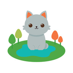 Fototapeta premium cartoon doodle of a cute cat character vector art.