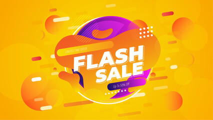 Bright Flash Sale Banner With Yellow Colors and Special Offer Information