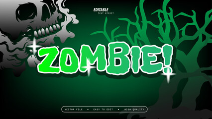 Zombie Text Effect with Glossy and Vector Illustration