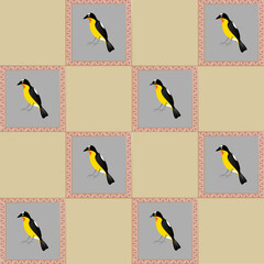 This image features a background pattern that incorporates bird elements, which could be designed to be used as wrapping paper or fabric.