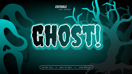 Ghost Text Effect with Glossy and Vector Illustration