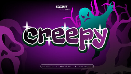 Creepy Text Effect with Glossy and Vector Illustration